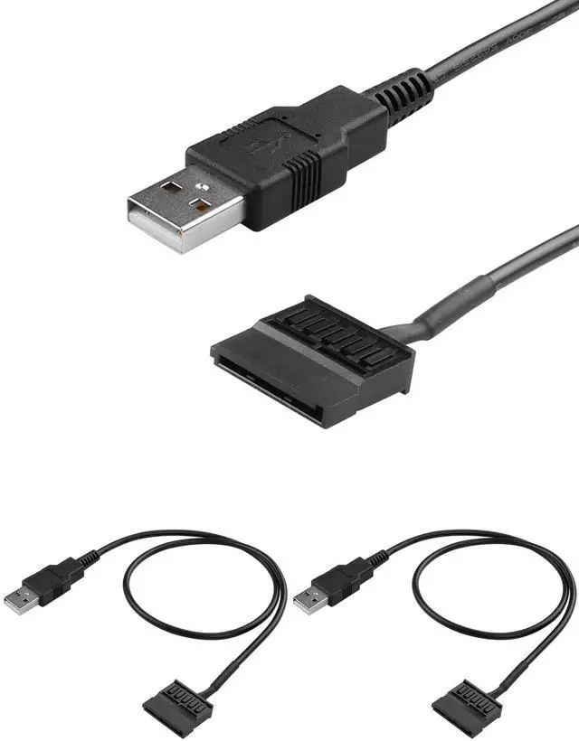 Alt view image 2 of 7 - 2-Pack USB to SATA Power Cable, 50cm 22AWG Tinned Copper Cord for 2.5'' SATA HDD/SSD, Power Supply via USB Port/Charger/Power Bank (No Data Transfer, 5V Only, Not for 3.5'' Devices)