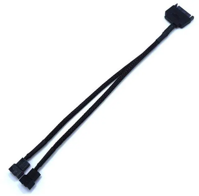 Alt view image 3 of 6 - 2 Pack SATA to 2 x 2-Pin PC Case Fan Power Adapter Cable Support 3 Pin / 4 Pin, Dual 2Pin to 15 Pin SATA Computer Cooler Cooling Fan Splitter Y Power Cable Works with 3-Pin or 4-Pin