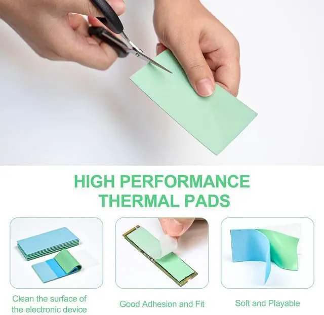 Alt view image 4 of 7 - Thermal Pad 20W/m.K, 100x50x0.5mm Silicone Cooling Pad Non Conductive Heat Resistance Soft Sticky Cover with Dual Self-Adhesive Films for PC Laptop PS4/PS5/SSD/RAM - 1 Pad