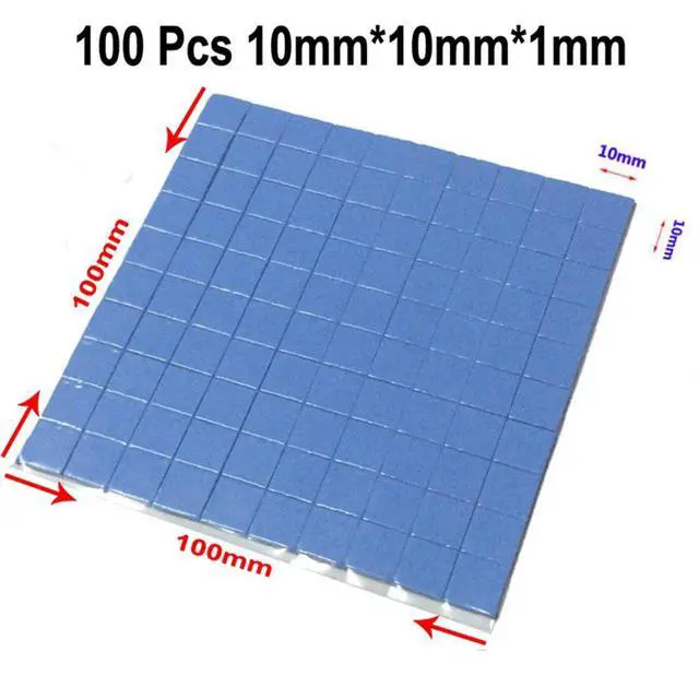Alt view image 3 of 7 - 100 Pcs Thermal Conductive Silicone Pads, Soft Cooling Thermal Pad Silicone Thermal Pads for Laptop, Heatsink, GPU, CPU, LED (Size:10mmx10mmx1mm)