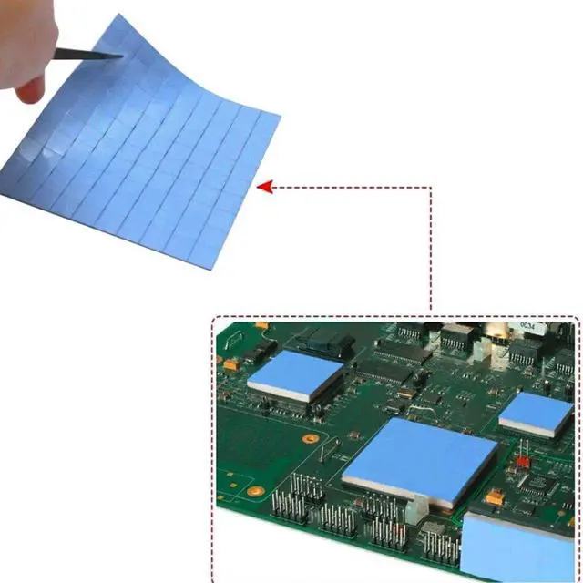Alt view image 2 of 7 - 100 Pcs Thermal Conductive Silicone Pads, Soft Cooling Thermal Pad Silicone Thermal Pads for Laptop, Heatsink, GPU, CPU, LED (Size:10mmx10mmx1mm)