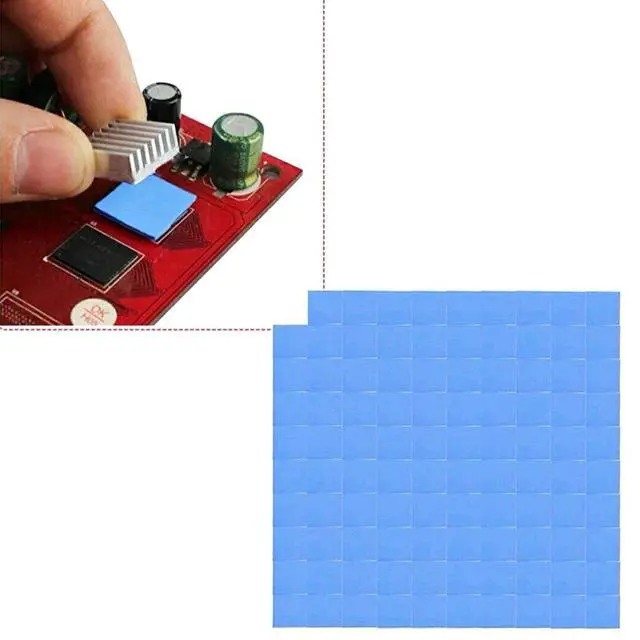 Alt view image 4 of 7 - 100 Pcs Thermal Conductive Silicone Pads, Soft Cooling Thermal Pad Silicone Thermal Pads for Laptop, Heatsink, GPU, CPU, LED (Size:10mmx10mmx1mm)