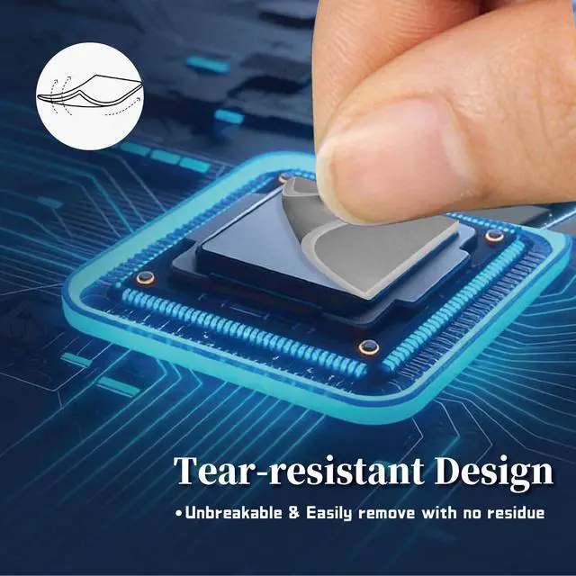 Alt view image 4 of 7 - Thermal Pad 12.8W/mK 100 x 100 x 1 mm Soft Silicone Thermal Pad Cover with Dual Self-Adhesive Films,Heat Resistance,Non Conductive Thermal Pads for GPU/CPU/PS4/PS5/PC Laptop Heatsink/SSD/Nvme