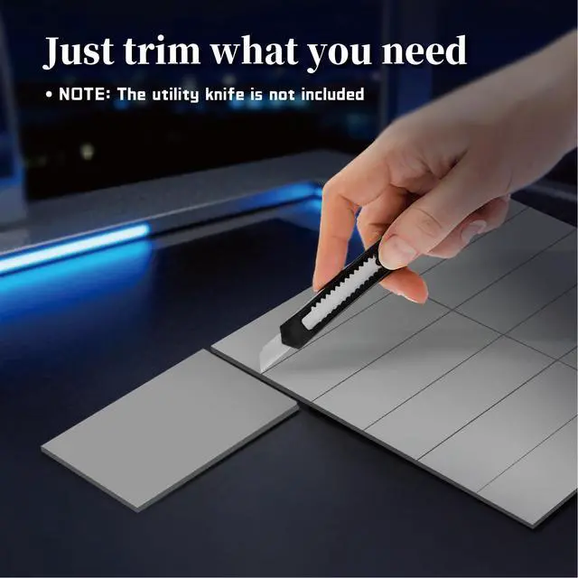Alt view image 5 of 7 - Thermal Pad 12.8W/mK 100 x 100 x 1 mm Soft Silicone Thermal Pad Cover with Dual Self-Adhesive Films,Heat Resistance,Non Conductive Thermal Pads for GPU/CPU/PS4/PS5/PC Laptop Heatsink/SSD/Nvme