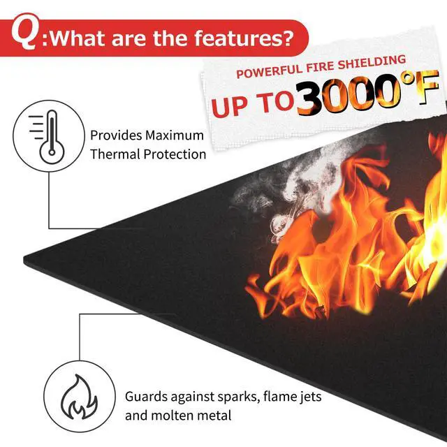 Alt view image 2 of 7 - Welding Blanket Fireproof Carbon Felt Soldering Mat & Pad, 5mm Flame Retardant Fabric, Heat Shield for Brazing, Stove Wick, Automotive Repair, HVAC Plumbing - 12x14 Inch, 2 Pack, Black