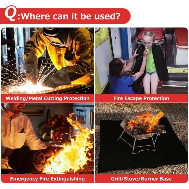 Alt view image 4 of 7 - Welding Blanket Fireproof Carbon Felt Soldering Mat & Pad, 5mm Flame Retardant Fabric, Heat Shield for Brazing, Stove Wick, Automotive Repair, HVAC Plumbing - 12x14 Inch, 2 Pack, Black