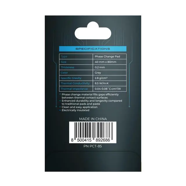 Alt view image 2 of 4 - ThermoShift Phase Change Pads 40x80mm, 0.2mm Thickness Thermal PTM Pad for Laptops, CPUs, GPUs
