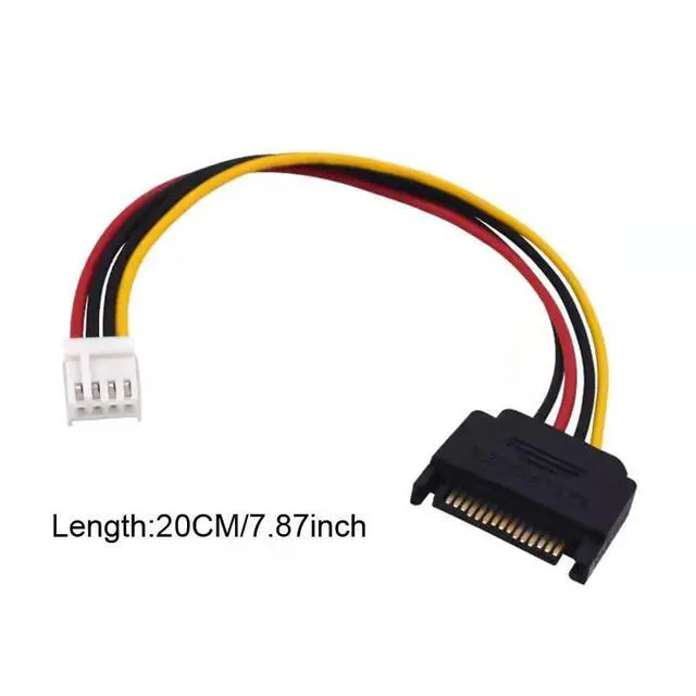 Alt view image 2 of 5 - 3 Pack Floppy Drive to Sata Adapter 15 PIN SATA Male to 4 PIN FDD Female Power Supply Cable Converter 15pin to 4pin Connector for Mini PC DIY Hard Disk Bay Computer Dock Sound Card Miner Mining