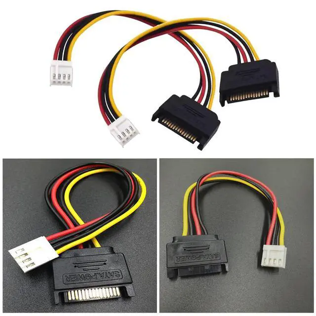 Alt view image 4 of 5 - 3 Pack Floppy Drive to Sata Adapter 15 PIN SATA Male to 4 PIN FDD Female Power Supply Cable Converter 15pin to 4pin Connector for Mini PC DIY Hard Disk Bay Computer Dock Sound Card Miner Mining