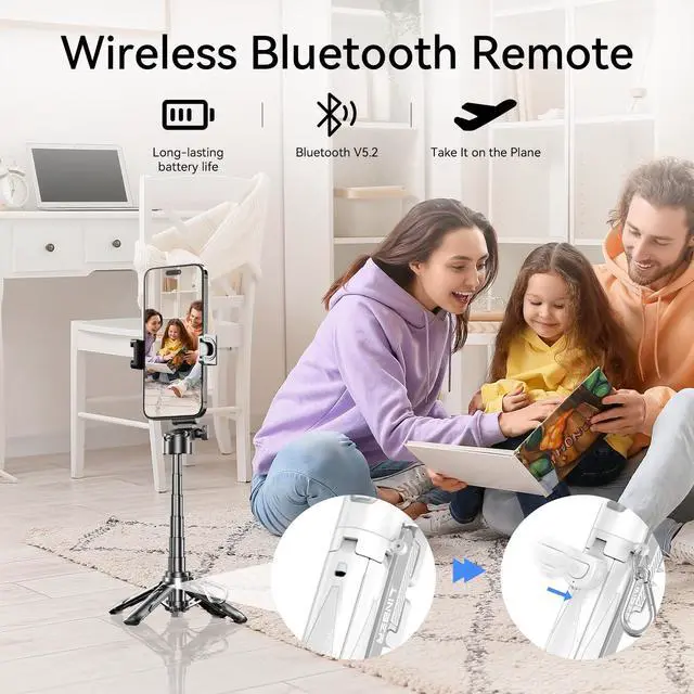 Alt view image 5 of 7 - Selfie Stick Tripod with Fill Light & Bluetooth Remote