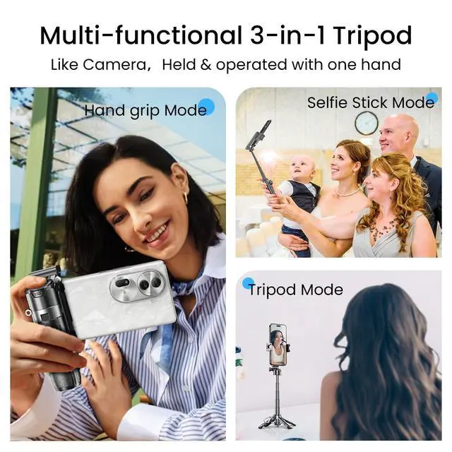 Alt view image 6 of 7 - Selfie Stick Tripod with Fill Light & Bluetooth Remote