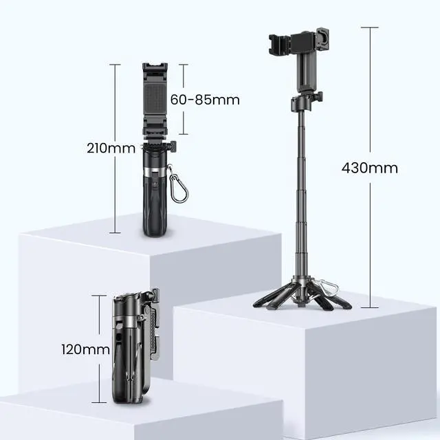Alt view image 7 of 7 - Selfie Stick Tripod with Fill Light & Bluetooth Remote