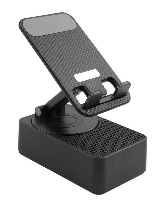 Alt view image 7 of 7 - Cell Phone Stand 3-in-1 Foldable with Induction Speaker & Atmosphere Light, 360° Rotation Audio Dock, Compatible with iPhone/Android Phones, Birthday Gifts for Men Women Dad Mom