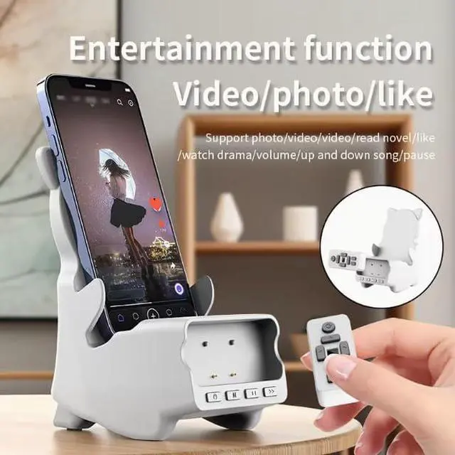 Alt view image 2 of 4 - Wireless Bluetooth Speaker, 3 in 1 Desk Speaker with Phone Stand and Video Remote, HD Surround Sound for Home and Outdoors, Compatible with iPhone Android, Gifts for Men Women