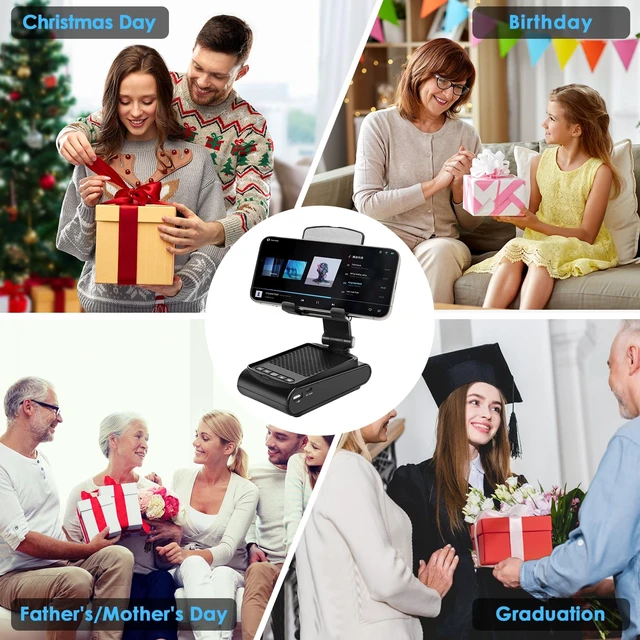 Alt view image 2 of 7 - Multi-Angle Adjustable Mobile Phone Holder with Built-in Bluetooth Speaker, Suitable for Home and Outdoor use, Easy to Carry, with Non-Slip Base, a Unique Birthday Gift for Boys or Husband