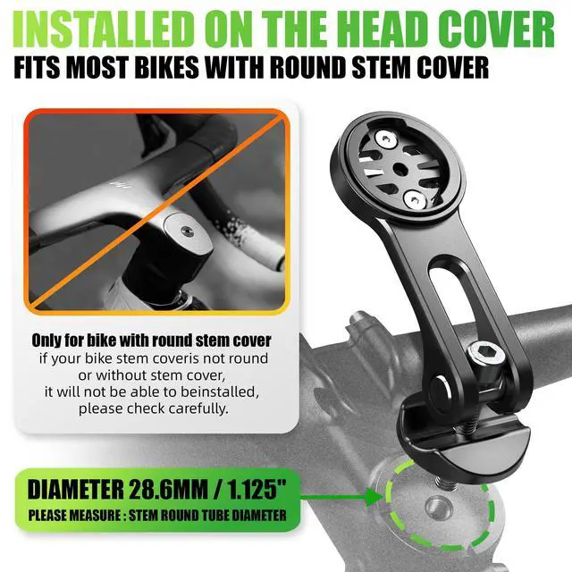 Alt view image 5 of 6 - Bike Phone Holder, CNC Machined & Forged Aluminum Bicycle Stem Phone Mount, 1s Quick-Lock V-Shape Clamp, Anti-Shake Headset Cap Mount Design, Camera Friendly, Fits 4.77.2" Phones