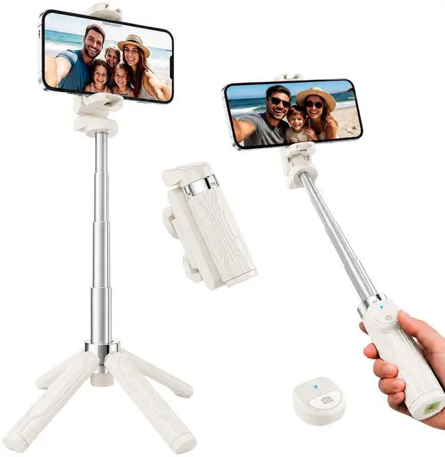 Main image of Mini Selfie Stick Tripod, 4" Pocket-Sized Selfie Stick with Bluetooth Remote, 4-Leg Reinforced Stand, 360° Rotation, 3.8 oz Lightweight for iPhone/Android, Ideal for Travel/Live Stream/Vlog