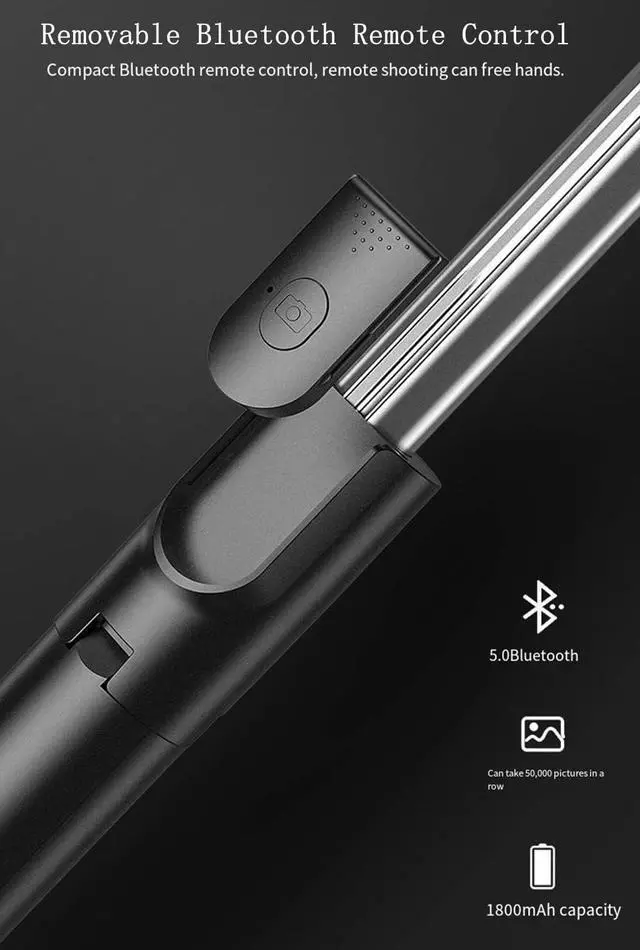 Alt view image 6 of 7 - Selfie Stick Tripod, 3 in 1 Extendable & Portable iPhone Tripod Selfie Stick with Wireless Remote Compatible with iPhone 16 15 14 13 12 11 pro Xs Max 8 7, Galaxy Note10/S20/S10