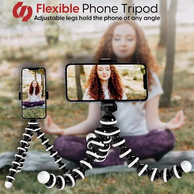 Alt view image 2 of 6 - 10" Octopus Flexible Tripod for iPhone Android and Camera with Screw Quick Release Plate, Universal Phone Tripod, Mount Wireless Camera Remote Shutter Live Streaming Content Creator Essentials
