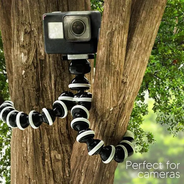Alt view image 6 of 6 - 10" Octopus Flexible Tripod for iPhone Android and Camera with Screw Quick Release Plate, Universal Phone Tripod, Mount Wireless Camera Remote Shutter Live Streaming Content Creator Essentials