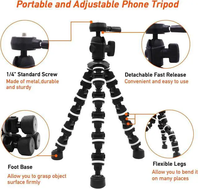 Alt view image 3 of 6 - Phone Tripod, Linkcool Octopus Tripod with Wireless Remote Phone Holder Mount Use as iPhone Tripod, Cell Phone Tripod, Camera Tripod, Travel Tripod,Tabletop Tripod for iPhone Gopro