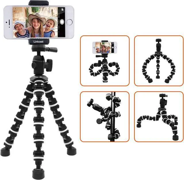 Alt view image 6 of 6 - Phone Tripod, Linkcool Octopus Tripod with Wireless Remote Phone Holder Mount Use as iPhone Tripod, Cell Phone Tripod, Camera Tripod, Travel Tripod,Tabletop Tripod for iPhone Gopro