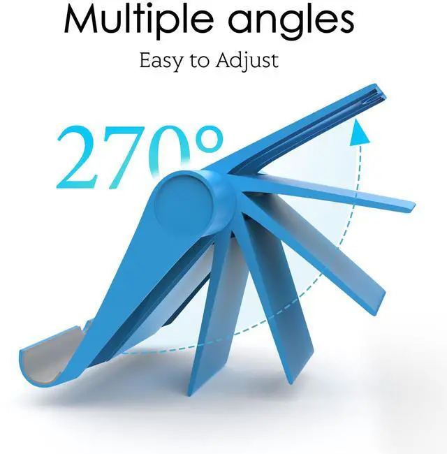 Alt view image 3 of 7 - Cell Phone Stand for Desk, Foldable and Adjustable Multi-Angle Holder Dock, Universal Compatibility for Most Phone and Tablet, Portable and Sturdy Design for Office and Home (Blue)