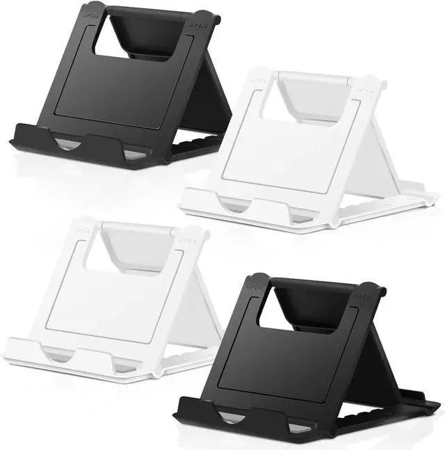 Main image of Cell Phone Stand 4 Pack, Tablet Stand Multi-Angle, Universal Phone Stand for Desk,Compatible Phone 13 12 Pro Plus All Android Smartphones(Black+White)