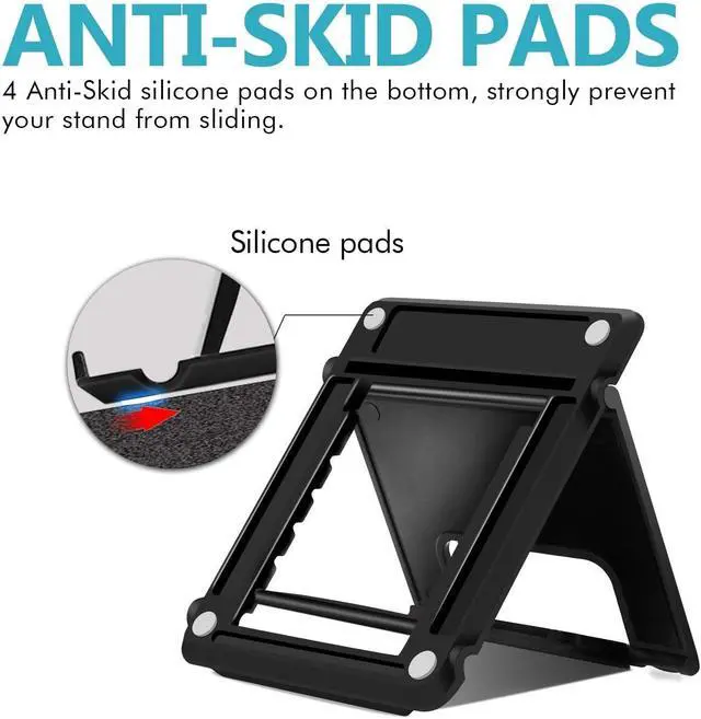 Alt view image 5 of 6 - Cell Phone Stand 4 Pack, Tablet Stand Multi-Angle, Universal Phone Stand for Desk,Compatible Phone 13 12 Pro Plus All Android Smartphones(Black+White)