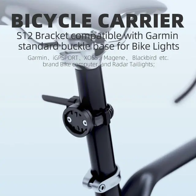 Alt view image 2 of 6 - Universal Out Front Bike Mount for Garmin Edge - Tool-Free Adjustable GPS Holder Fits Round/Flat Handlebars, MTB, Road & Folding Bikes | Compatible with iGPSPORT/XOSS/CooSpo/Magene (S12)