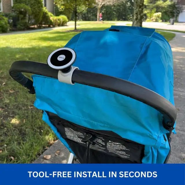 Alt view image 3 of 6 - Stroller Phone Holder, MagSafe Compatible Magnetic Phone Mount for Stroller Handlebar, Snap On Clamp Installs in Seconds, 360 Rotation, Fast Attach & Detach