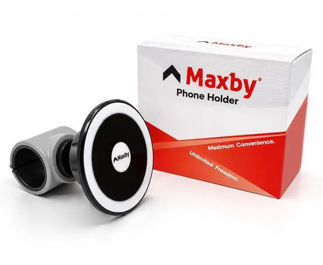 Alt view image 5 of 6 - Stroller Phone Holder, MagSafe Compatible Magnetic Phone Mount for Stroller Handlebar, Snap On Clamp Installs in Seconds, 360 Rotation, Fast Attach & Detach