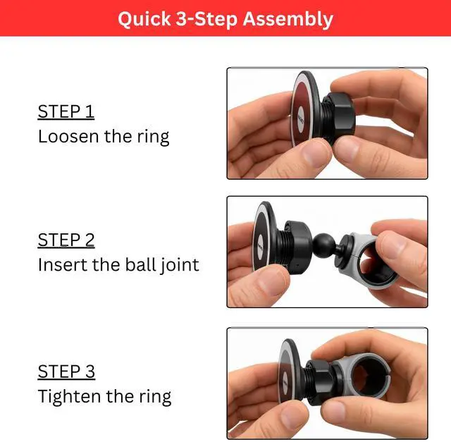 Alt view image 6 of 6 - Stroller Phone Holder, MagSafe Compatible Magnetic Phone Mount for Stroller Handlebar, Snap On Clamp Installs in Seconds, 360 Rotation, Fast Attach & Detach