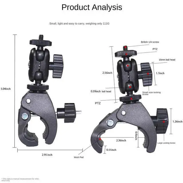 Alt view image 5 of 7 - Phone Holder with ClampCell Phone Holder Mount Clip for Golf Cart,Wheelchair Walker,Universal Phone Mount Holder.