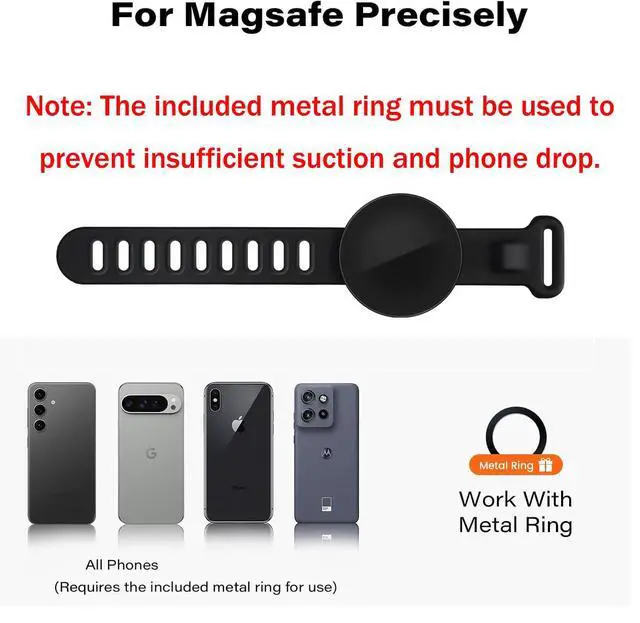 Alt view image 3 of 7 - Gym Fitness MagSafe Phone Mount , Magnetic Bar Mount, Adjustable Strap, Compatible with Gym Equipment, Stroller, Shopping Cart, Exercise Bikes, Steering Wheel. for iPhone 16pro Max,15, 14, 13 Series
