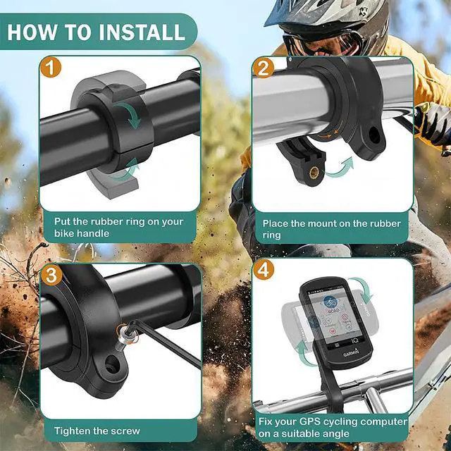Alt view image 4 of 7 - Out Front Mount Compatible with Garmin Edge GPS Bike Computer, XOSS G/G+, iGPSPORT - Cycling Handlebar 25.4mm 31.8m