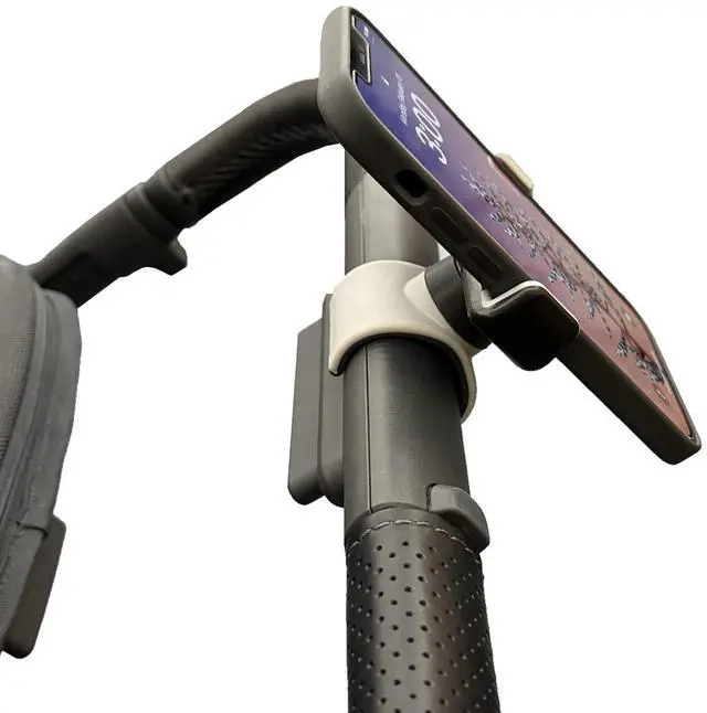Main image of Stroller Phone Holder for Handlebar, Universal Phone Mount with One-Hand Quick Release Clamp, 360° Rotating View, Secure Non-Slip Grip, Fits Most iPhone & Android Smartphones with Cases