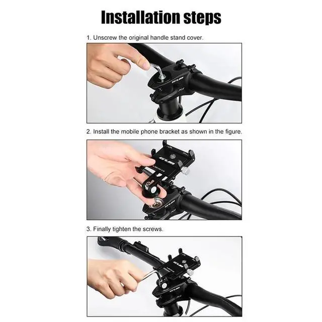 Alt view image 7 of 7 - G-95 Bicycle Stem Cellphone Mount Aluminum Alloy Handlebar Mobilephone Support Adjustable Bottom Bracket with Bottom Holder