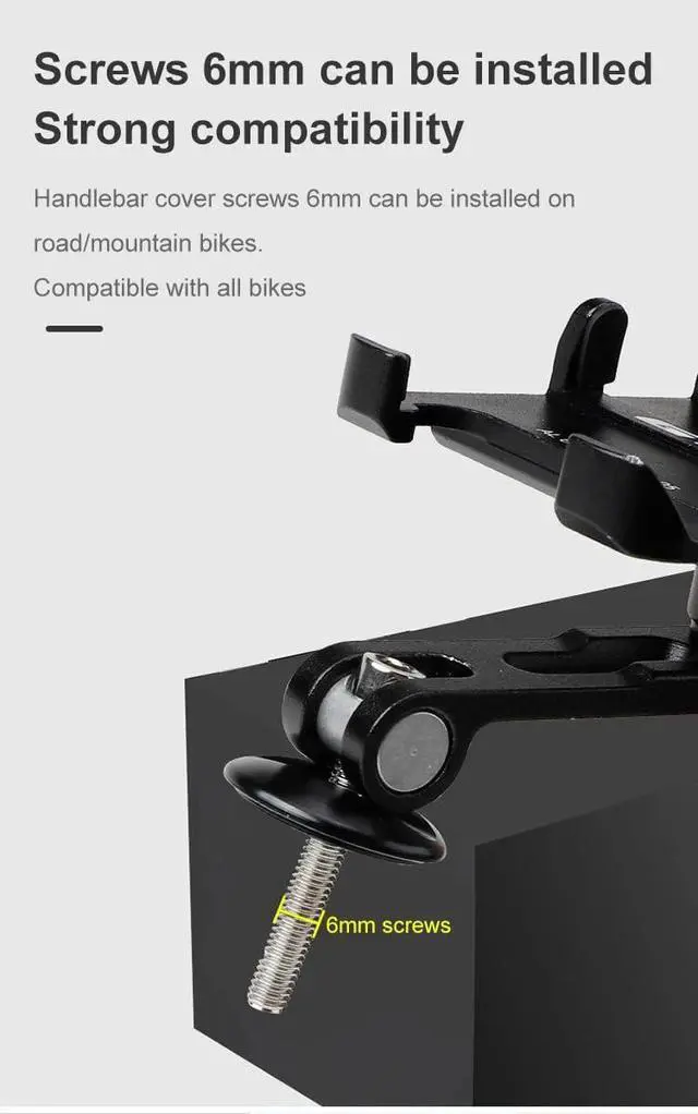 Alt view image 4 of 7 - G-95 Bicycle Stem Cellphone Mount Aluminum Alloy Handlebar Mobilephone Support Adjustable Bottom Bracket with Bottom Holder
