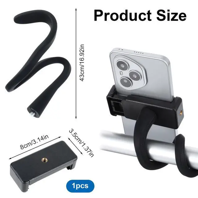 Alt view image 3 of 7 - Stroller Phone Holder for Parent Portable Stroller Phone Holder Mount Universal 17inch Length Flexible Gooseneck Phones Stand with Non-skidding Arm Grip Angle Adjustable for Wheelchair Treadmill