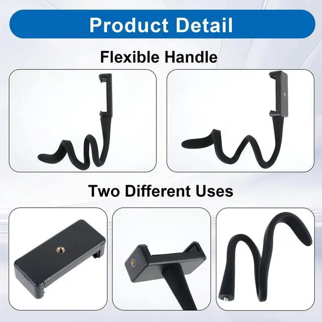 Alt view image 4 of 7 - Stroller Phone Holder for Parent Portable Stroller Phone Holder Mount Universal 17inch Length Flexible Gooseneck Phones Stand with Non-skidding Arm Grip Angle Adjustable for Wheelchair Treadmill