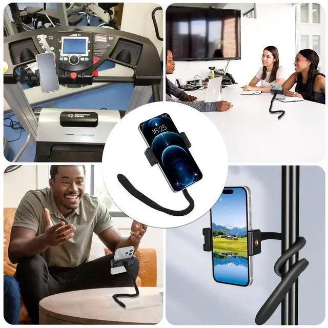 Alt view image 7 of 7 - Stroller Phone Holder for Parent Portable Stroller Phone Holder Mount Universal 17inch Length Flexible Gooseneck Phones Stand with Non-skidding Arm Grip Angle Adjustable for Wheelchair Treadmill
