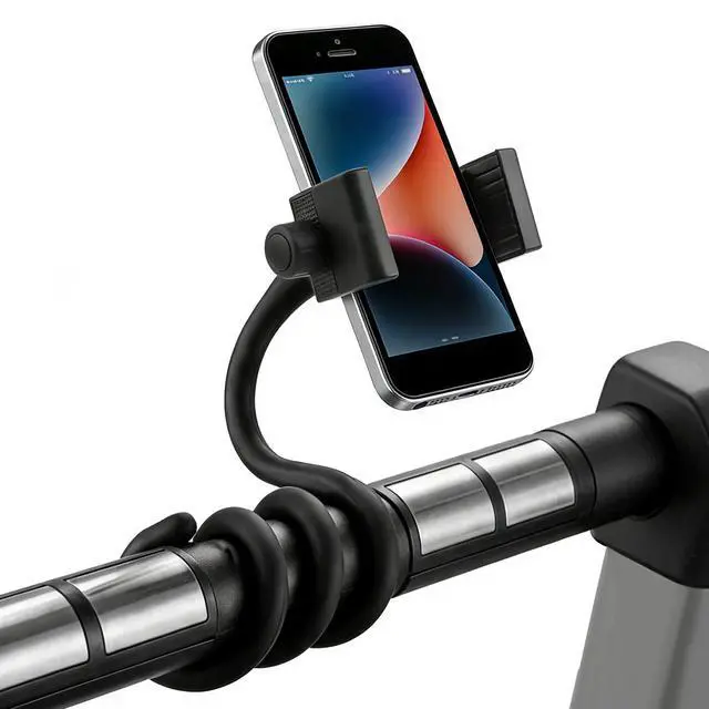 Alt view image 3 of 7 - Flexible Phone Holder for Treadmill, Stroller, Spin Bike, Shopping Cart, Desk, Portable Gooseneck 16.9 Long Arm Phone Mount for 4.7-7" Smartphones