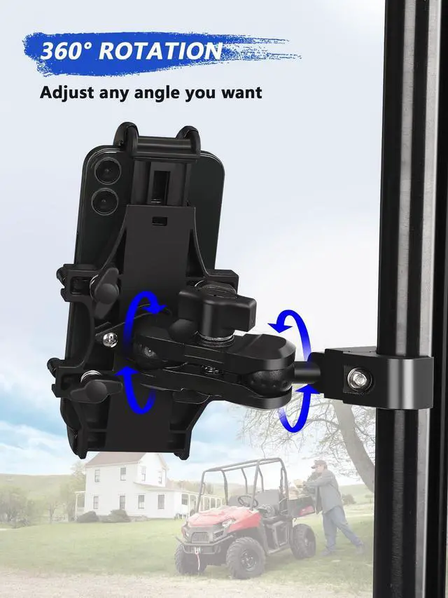 Alt view image 3 of 7 - UTV Phone Mount Compatible with Polaris Ranger General Defender