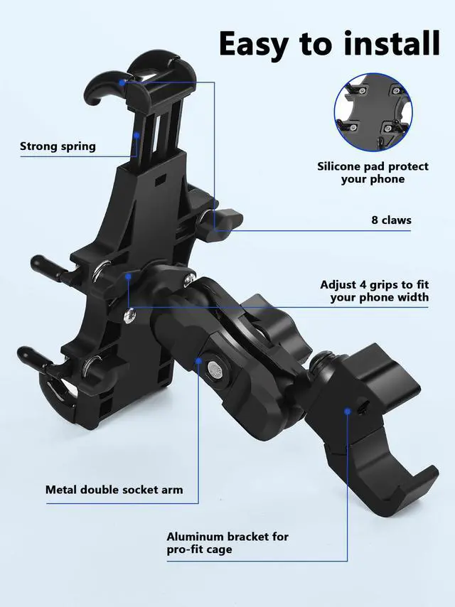 Alt view image 7 of 7 - UTV Phone Mount Compatible with Polaris Ranger General Defender