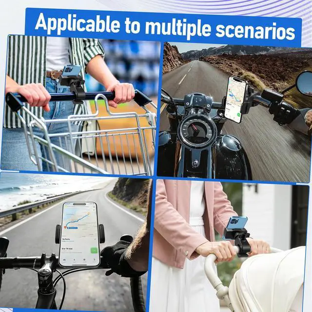 Alt view image 7 of 7 - Phone Holder, Spin Bike, Treadmill, Stroller, Handlebar, Shopping Cart, Golf Cart Compatible with Mag-Safe iPhone 12-17 Series