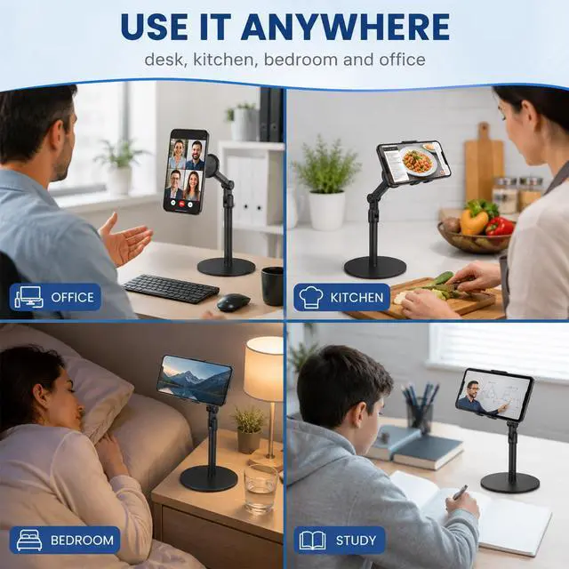 Alt view image 5 of 6 - Magnetic Phone Stand,2 In 1 Adjustable Phone Stand For Desk Magnetic,360 Rotating Magnetic Phone Stand For Desk Aluminum Phone Holder For Magsafe, Compatible Iphone 17 16 15 14 13 12 Pro Max And Ipad