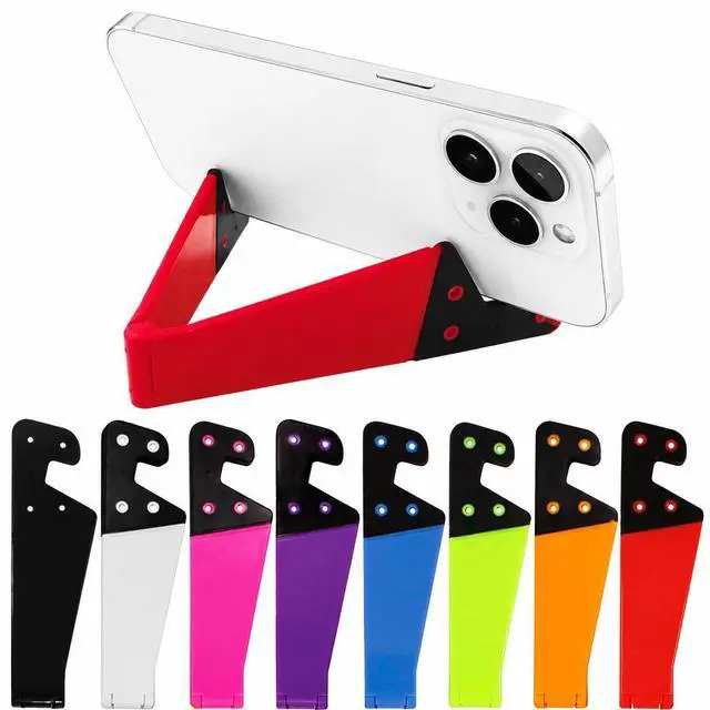 Main image of 8 PCS Universal Pocket-Sized Colorful Portable Foldable V Model Mobile Phone Holder, Desktop Stand Mount Holder Cradle Compatible with iPads,Tablets,E-Readers,Cellphones, Kindles, Pack of 8