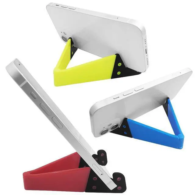 Alt view image 3 of 7 - 8 PCS Universal Pocket-Sized Colorful Portable Foldable V Model Mobile Phone Holder, Desktop Stand Mount Holder Cradle Compatible with iPads,Tablets,E-Readers,Cellphones, Kindles, Pack of 8