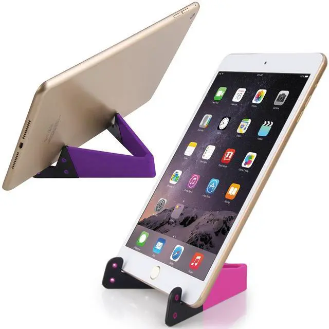 Alt view image 4 of 7 - 8 PCS Universal Pocket-Sized Colorful Portable Foldable V Model Mobile Phone Holder, Desktop Stand Mount Holder Cradle Compatible with iPads,Tablets,E-Readers,Cellphones, Kindles, Pack of 8